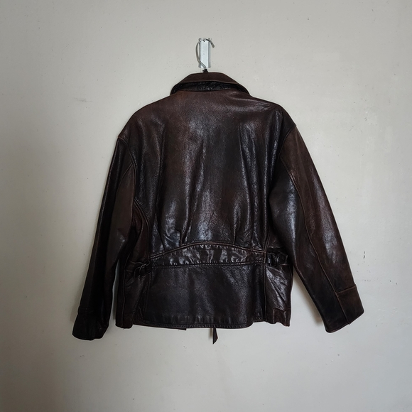Banana Republic Dark Brown Leather Jacket (Vintage) - Picture 3 of 5